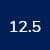 White number 12.5 on dark blue background.